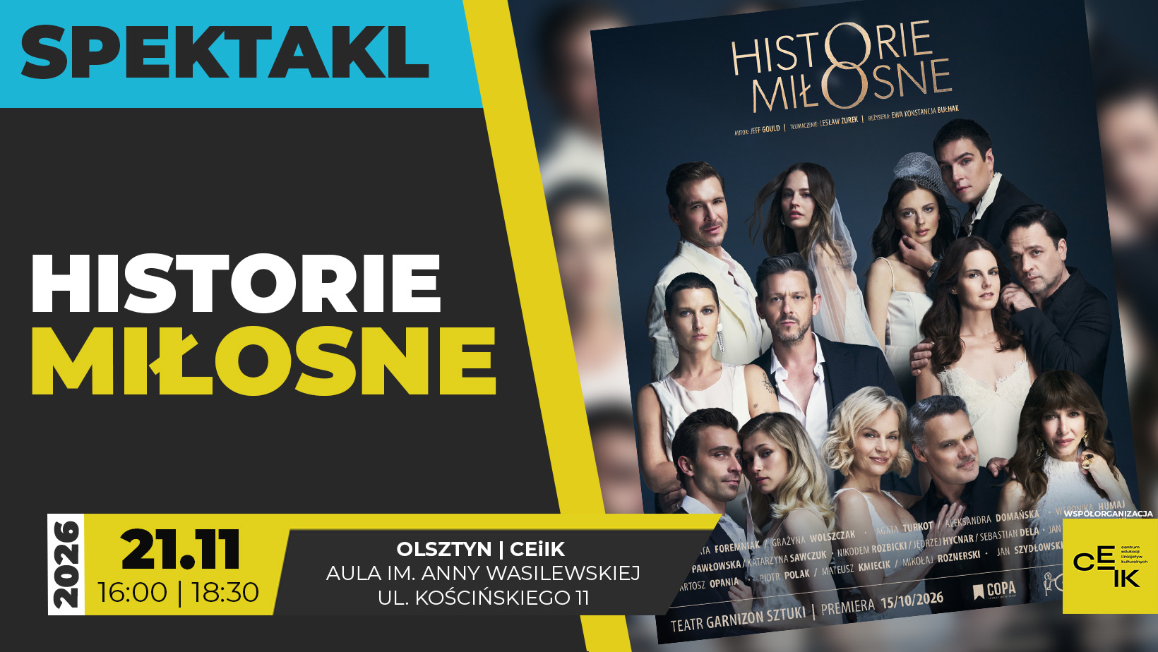 21.11.2026 - Spektakl Historie Miłosne
